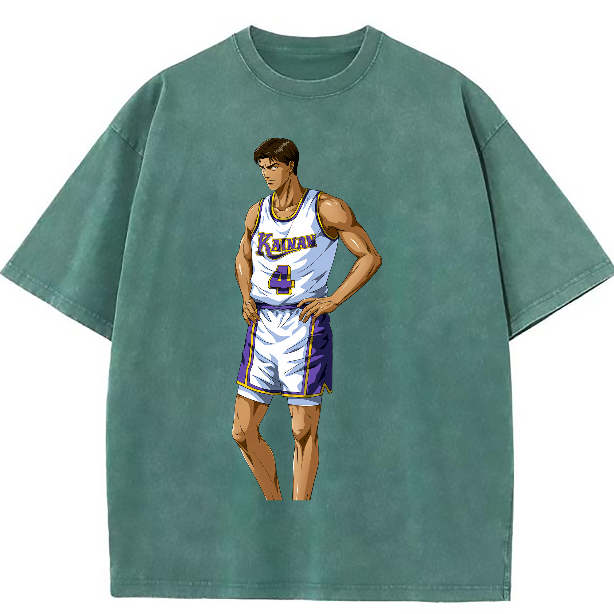 （画像用） SLAM DUNK／スラムダンク 綿100% ヴィンテージ風 半袖Tシャツ（フロントプリント）